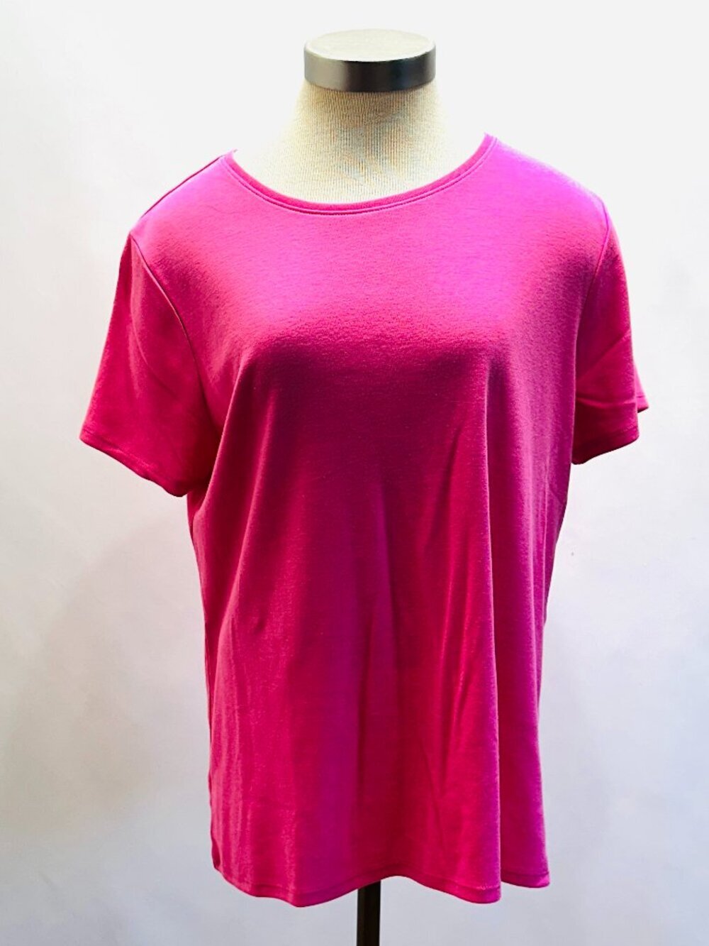 NWT CROFT & BARROW Women Short Sleeve Pullover Pin Shirt Size Large